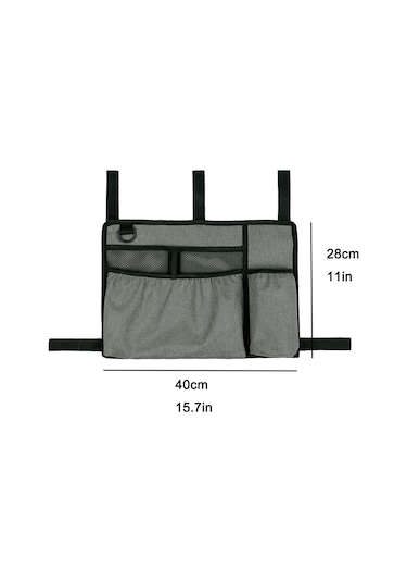 Padalink Gri Okse Kumaşı Sandalye Çantası - 5 Yapıştırıcı Kayışlı, Bardak Tutuculu, Çok Cepli, Yüksek Kapasite, Kolay Erişim Gri
