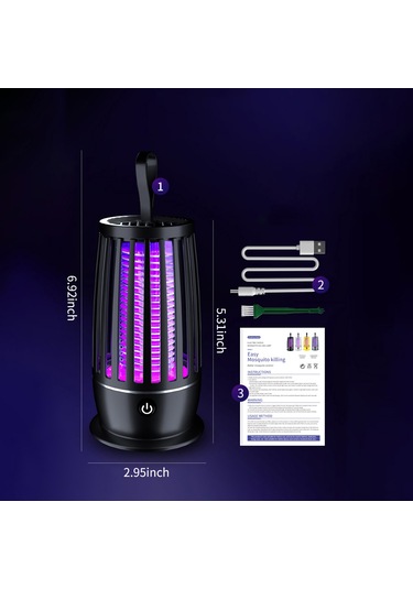 Geeroyoo Usb Sinek Öldürücü - Gece Lambalı Taşınabilir Elektrikli Sivrisinek Tuzağı, Ev Ve Kamp İçin