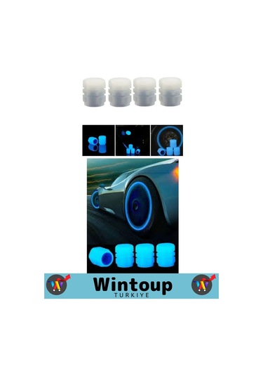 Özel Tüm Otomobil Bisiklet Motosiklet, Minibüslerle Uyumlu 4 Adet Fosforlu Mavi Sibop Kapağı