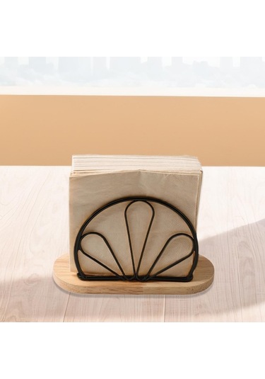 Trendooze Piknik Büfe Masaları İçin Siyah Dik Stand Peçetelik Seti Siyah