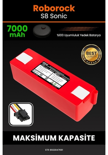 Roborock S8 Sonic Uyumlu Kutusuz 7000 Mah Robot Süpürge Pili
