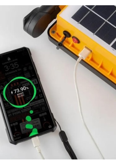 Güneş Enerjili Solar Şarj Edilebilir 4 Modlu Acil Durum Led Panel Sarı - Siyah