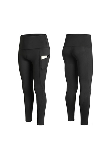 Teltree 2060 Model Siyah Xxl Yüksek Belli Fitness Taytları - Esnek Hızlı Kuruyan Materyal, Yan Cep, Egonomik Tasarım - Spor, Koşu, Yoga İçin SiYAH