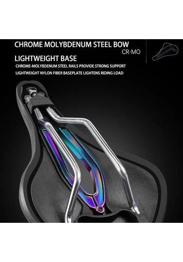 Sones Promend Sd-577 Bisiklet Petek Biyonik Yapılı Sele İçi Boş Çelik Yay Nefes Alabilen Konforlu Sele, Beden: M Siyah Yüzey Renkli Kabuk Tabanı