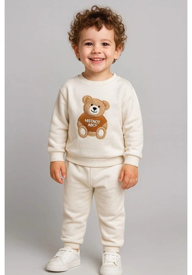 Çocuk Rahat Eşofman Takımı % 100 Pamuk BEYAZ