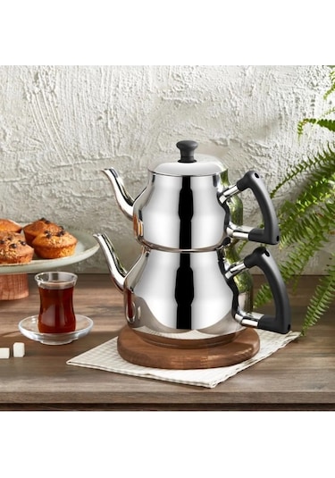 Özkent Marmaris Mini Boy 1,9 Lt Paslanmaz Çelik Çaydanlık Siyah K313 Siyah