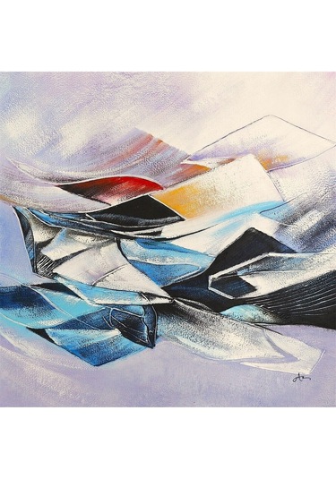 Soyut El Yapımı Yağlı Boya Tablo 95x95cm Hij4049