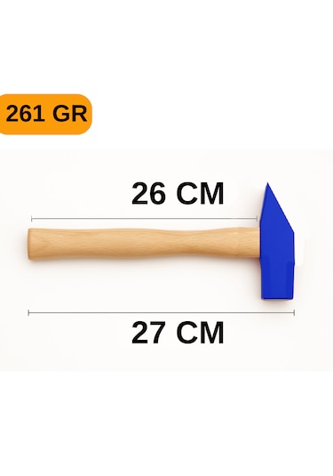 200gr Çelik Başlı Ergonomik Ahşap Saplı Çift Taraflı Çekiç