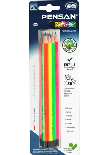 Pensan Neon Kurşun Kalem 10'Lu Blister