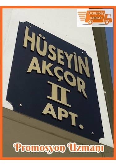 Isme Özel Pleksi Apartman Isimliği - Dilediğiniz Renkte Ve Ölçüde