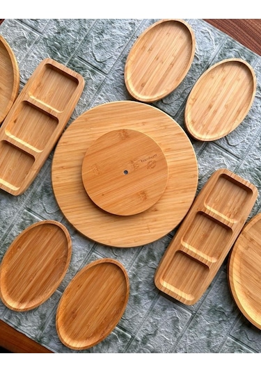 Atbyhome Bambum 9 Parça Kahvaltı Takımı Kahvaltılık Ahşap