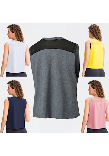 Wezone Kadınlar İçin Hızlı Kuruyan Esnek Mesh Spor Atleti - Koşu, Yoga Ve Fitness İçin Rahat Üst Giyim Sarı