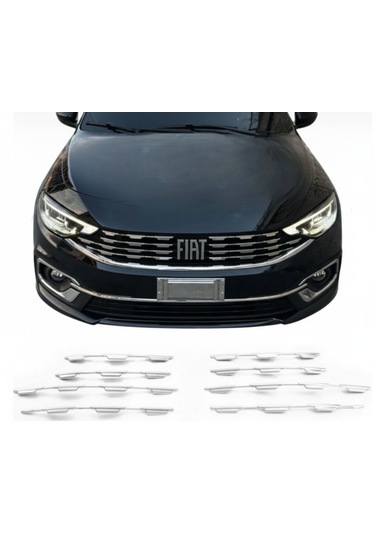 Fiat Egea 2021 Sonrası Krom Paslanmaz Çelik Ön Panjur 8 Parça