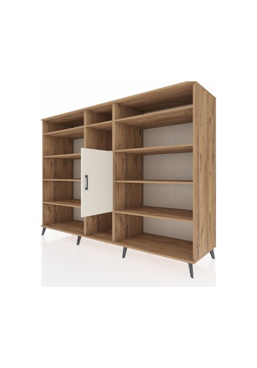 Kronos Dolap 12 Raflı Tek Kapaklı 220x59x163 Çam-aytaşı/çam Çam-aytaşı/çam