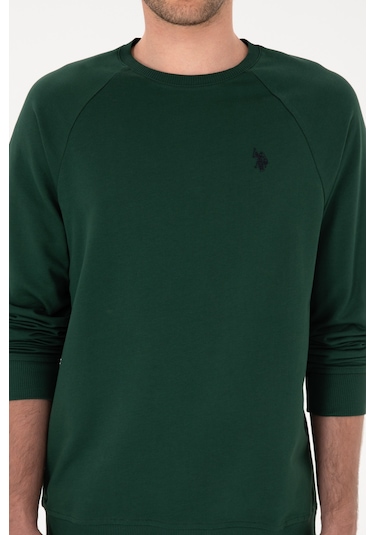 U.s. Polo Assn. Erkek Koyu Yeşil Sweatshirt 50313752-vr079 Koyu Yesıl