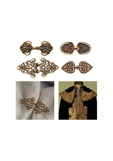 Suntek 4 Adet Ortaçağ Alaşım Şal Raptiye Dikmek Hırka Çok Renkli