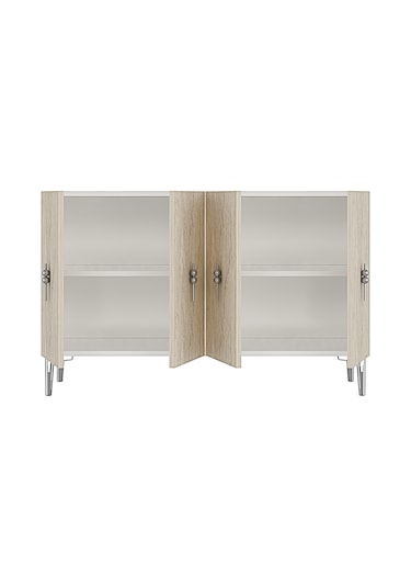 Ka1217bts Salkım Konsol Ve Tv Sehpası Beyaz-traverten-silver 120cm