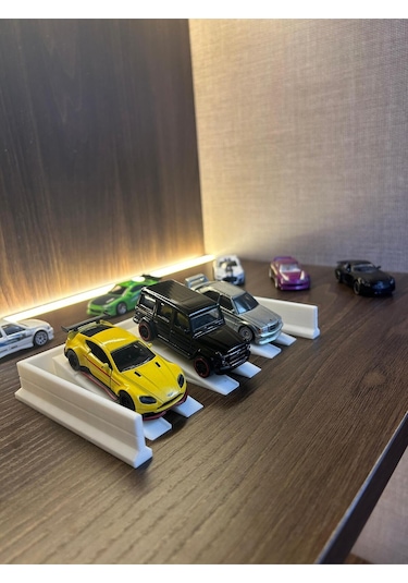 Reborn 3d 1/64 Ölçek Araç Rampa Ve Bariyer Standı Beyaz