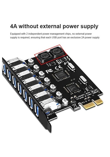 7 Port Usb 3.0 Pci-e Express Kart Hub Çoklayıcı Çoğaltıcı