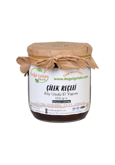 Doğal Gelsin Çilek Reçeli - 650 gr