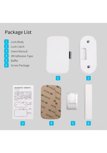 Vkemall Bt Uygulama İle Açılan Otomatik Kilitleme Dolap Kilitleri - Beyaz T1 Modeli, Şifre/anahtar Unutma Sorunu Çözücü, Pil Yok