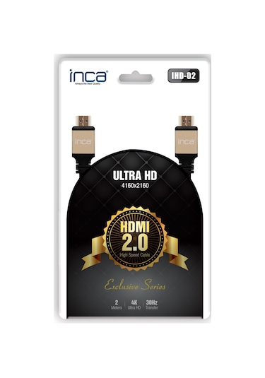 Inca Ihd-02 2.0 V 2 Metre Altin Uçlu Hdmi To Hdmi Kablo
