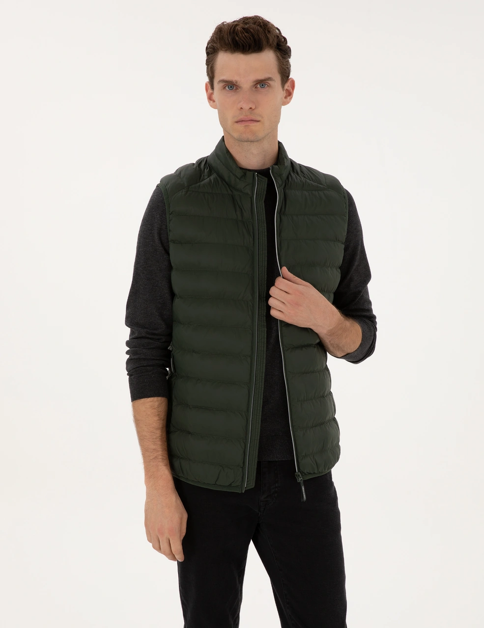 Pierre Cardin Erkek Koyu Haki Mont Yelek 50310142-vr111 Koyu Haki