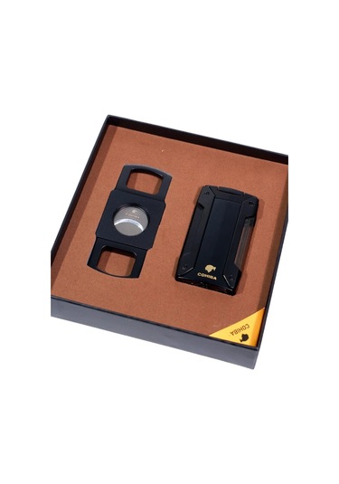 Cohiba Çakmak Kesici İkili Siyah Puro Seti - Tr9263