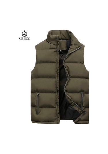 Yeni Gelen Rahat Sıcak Kolsuz Yelek Erkek Yeleği Yeşil