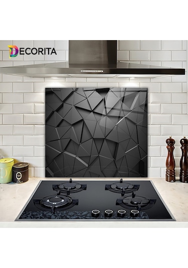 Decorita Antrasit Kristal | Cam Ocak Arkası Koruyucu | 52cm x60cm