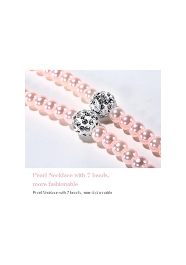 Takı İnci Kolye Mikrofonlu Stereo Kulaklık 3,5 Mm Kulak İçi Kulaklıklar Telefon Kızlar İçin Kablolu Kulaklıklar