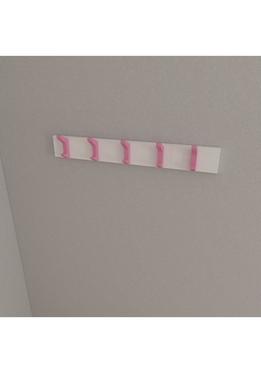 Hepsi3boyutlu Modern Duvar & Kapı Kanca Askılık - 5 Adet Pembe Kanca Askılık - Model No : 2 Pembe