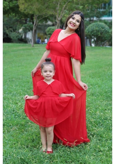 Moda Labio - Melek Anne Kız Elbise Kırmızı