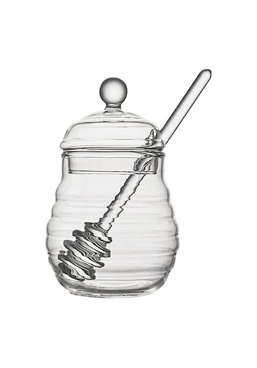 Pazly Şeffaf Kapaklı Büyük Bal Kavanozu - Dayanıklı Cam Saklama Kabı Pratik Ev Kullanımı İçin Mükemmel Şeffaf