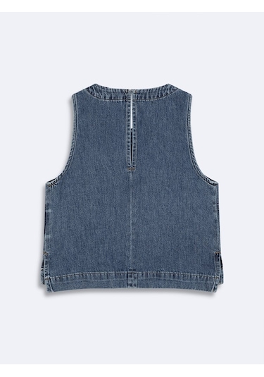 Ltb Ivalına Crop Jean Mavi Bluz Mavi L