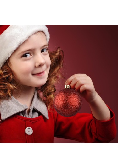 Reedark 12'li Noel Süs Topu Seti - Kırmızı, Gümüş, Yeşil Renk Seçenekleri İle Dekoratif Asılı Süsler