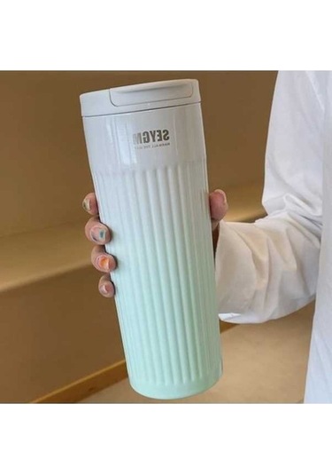 Didadodo 500 Ml Moda Kupası, Renk Değiştiren Tasarım Araba Termos Yeşil Yeşil 500 Ml Taşınabilir Yeşil