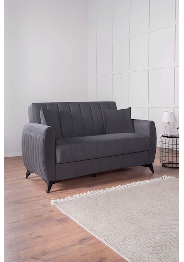 Linda Iki Kişilik Kanepe Yüksek Ayaklı Antrasit Antrasit