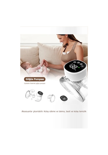 Babyhope MY-376 Göğüs Pompası Şarjlı Giyilebilir Elektrikli Sessiz ve Elleri Serbest Kullanım