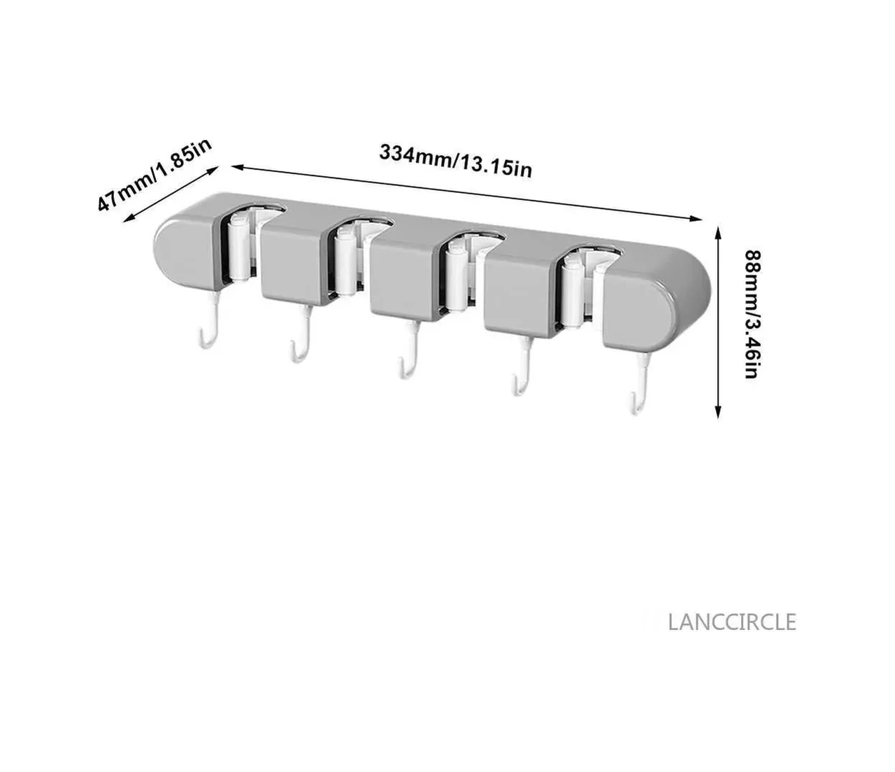Konesam Plastik Temizlik Aleti Tutucu: Yüksek Yük Kapasitesi, Yer Tasarruflu Ve Organize Edici Tasarım Gri