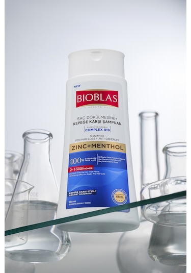Bioblas Saç Dökülmesi + Kepek Karşıtı Şampuan – Çinko, Mentol, Kremli 360 ML