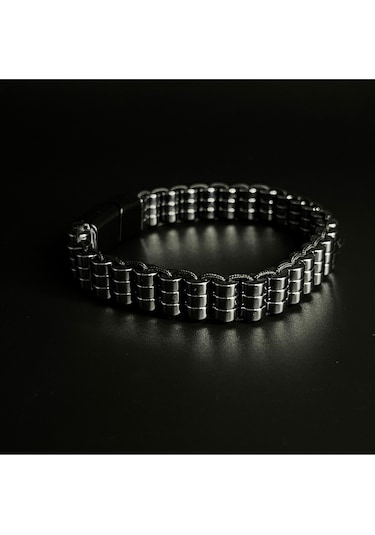 Yıldız Doğal Taş Hematit Taşı Şık Erkek Siyah Doğal Taş Bileklik Mıknatıslı Ve Kilitli Kapama Çok Renkli