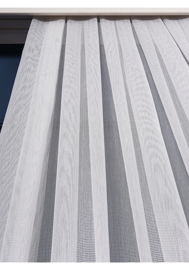 Hilal Renk Geçişli Bantlı Tül Perde / Ölçünüze Özel Dikim