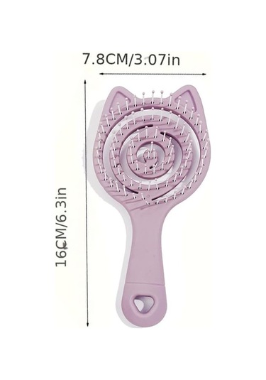1 Adet Sevimli Kedi Desenli Saç Açıcı Saç Tarağı, Saç Derisi Masajı, Kuru Ve Islak Saç Fırçası - Purplepurple