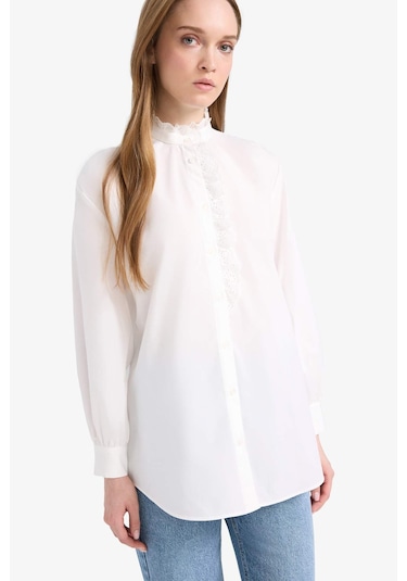 DeFacto Dik Yaka Terry Cotton Uzun Kollu Tesettür Gömlek Tunik F1356AX25SMER105 DeFacto Dik Yaka Terry Cotton Uzun Kollu Tesettür Gömlek Tunik F1356AX25SMER105