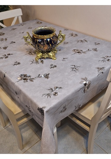 Gümüş Parlak Silinebilir Masa Örtüsü - Elyaflı Pvc Muşamba Gmş002 Gümüş