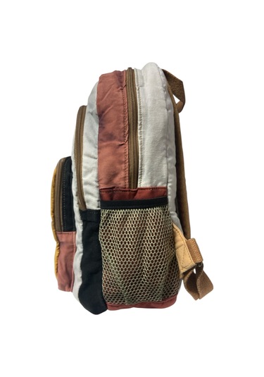 Kaliteli Vintage Salaş Yıkama Kumaş Disayn Günlük Gezi Okul Sırt Çantası 30cmx40cm Bej - Sarı