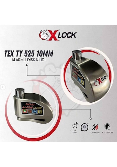 Tex Ty525 Plus 10mm Alarmlı Disk Kilidi-75416