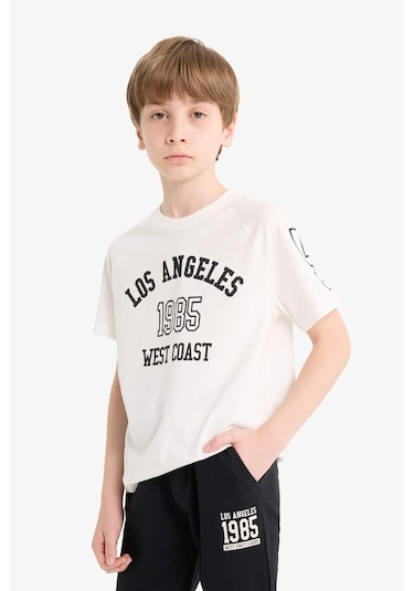 Defacto Erkek Çocuk 2li Takım Baskılı Kısa Kollu Tişört Eşofman Altı D9884a825auwt32 Beyaz