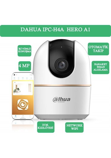 Dahua Dh-h4a 4mp 3.6mm 10m Ir Wıfı Pan/tılt Ip Kamera+64gb Hafıza